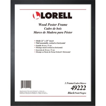 Lorell 28 x 22 in. Solid Wood Poster Frame, Black LO465725